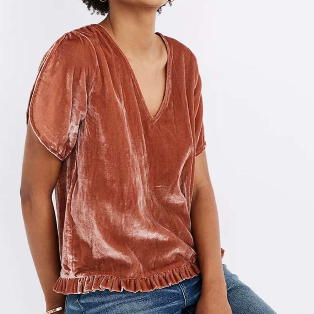 NWT Madewell tulip-sleeve ruffle top